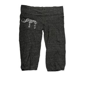 Alternative Earth Grey Capris With Mammoth Skeleton Detail Size XL